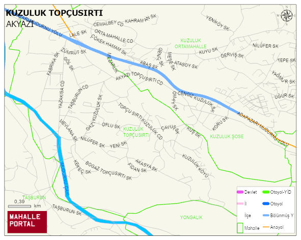 KUZULUK TOPÇUSIRTI Mahallesi Haritası | Güncel Mahalle ve Köy Haritası