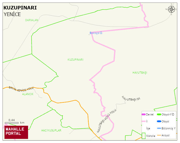 KUZUPINARI Köyü Haritası | Coğrafi Yapı ve Detaylı Haritası