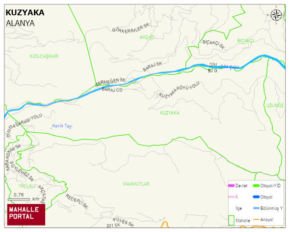 KUZYAKA Mahallesi Haritası | Mahalle ve Köy Sınırı
