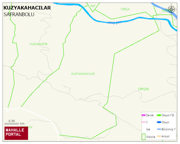 KUZYAKAHACILAR Köyü Haritası | Sayısal Bölge Görünümü