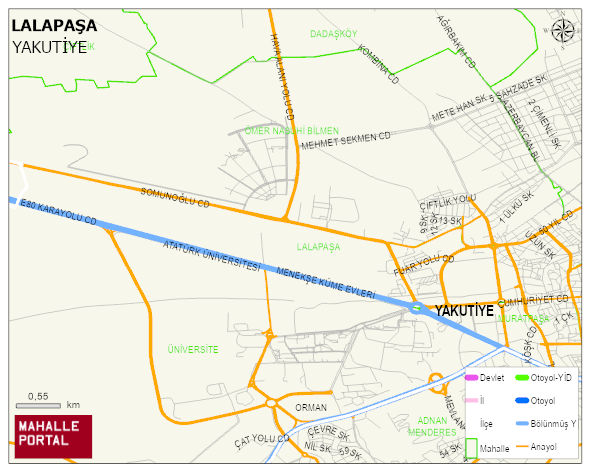LALAPAŞA Mahallesi Haritası | İnteraktif Köy ve Mahalle Sınırları