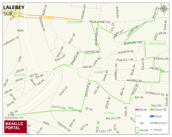 LALEBEY Mahallesi Haritası | Yükselti ve Doğa Özellikleri