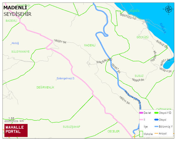 MADENLİ Mahallesi Haritası | Detaylı Köy ve Mahalle Görünümü