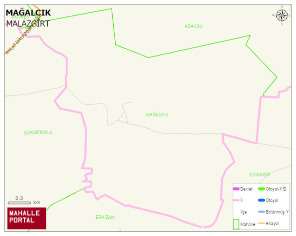 MAĞALCIK Köyü Haritası | İnteraktif Köy ve Mahalle Sınırları