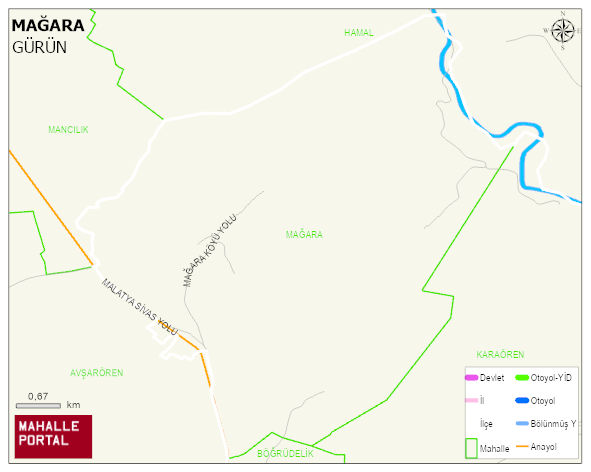 MAĞARA Köyü Haritası | Mahalle ve Köy Sınırı