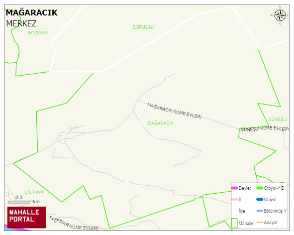 MAĞARACIK Köyü Haritası | Yükselti ve Doğa Özellikleri