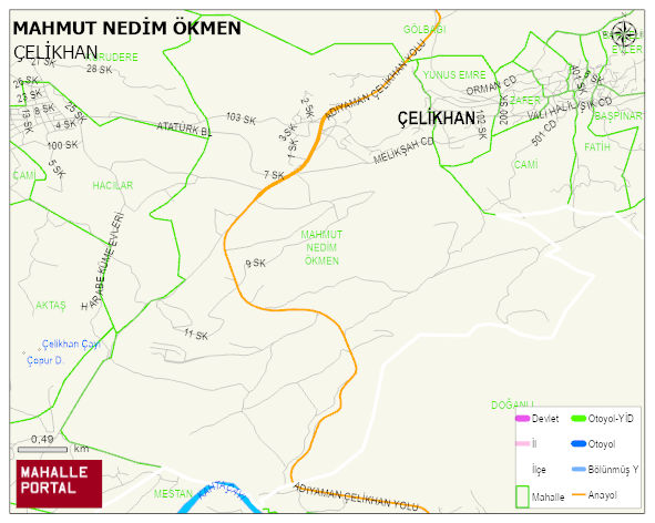 MAHMUT NEDİM ÖKMEN Mahallesi Haritası | Yükselti ve Doğa Özellikleri