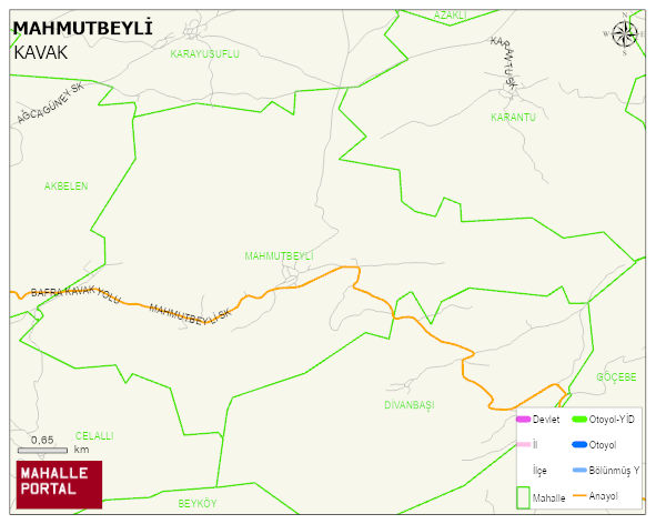 MAHMUTBEYLİ Mahallesi Haritası | Dağlar, Ovalar ve Akarsu Bilgileri