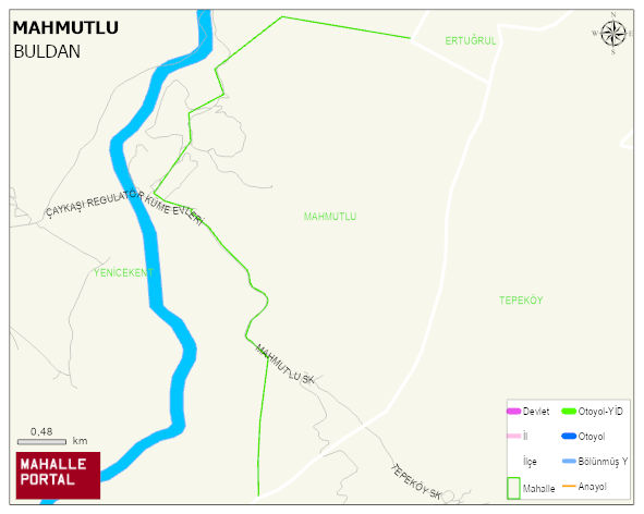 MAHMUTLU Mahallesi Haritası | Coğrafi Yapı ve Detaylı Haritası