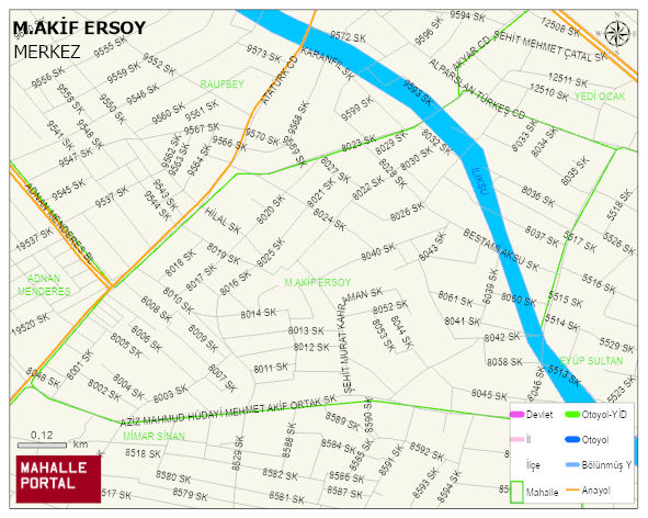 M.AKİF ERSOY Mahallesi Haritası | Detaylı Köy ve Mahalle Görünümü
