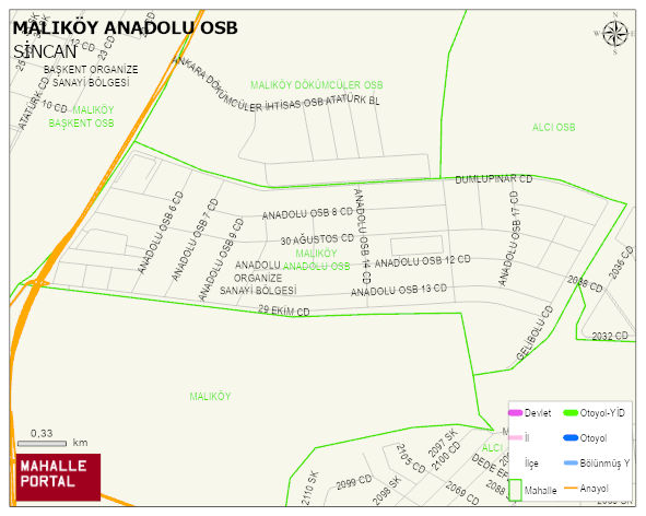 MALIKÖY ANADOLU OSB Mahallesi Haritası | Detaylı Köy ve Mahalle Görünümü