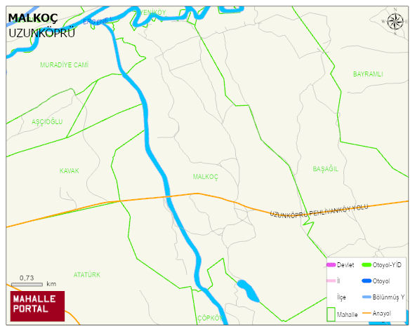 MALKOÇ Köyü Haritası | İnteraktif Köy ve Mahalle Sınırları
