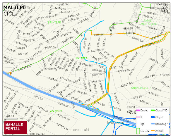 MALTEPE Mahallesi Haritası | Dağlar, Ovalar ve Akarsu Bilgileri