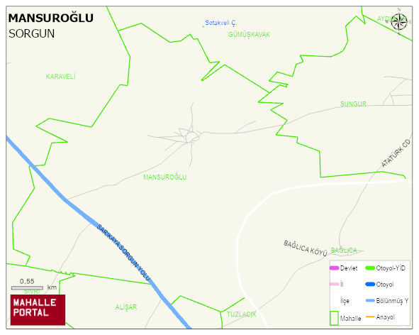 MANSUROĞLU Köyü Haritası | Güncel Mahalle ve Köy Haritası