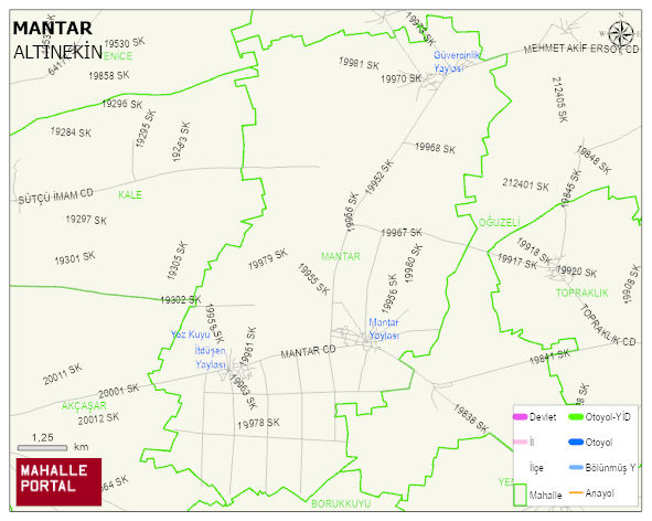 MANTAR Mahallesi Haritası | Dağlar, Ovalar ve Akarsu Bilgileri