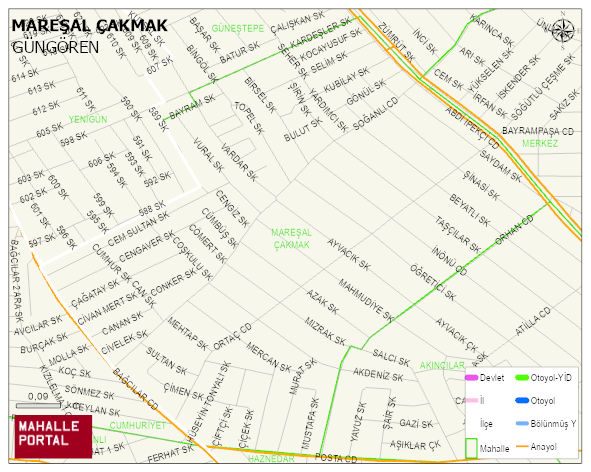 MAREŞAL ÇAKMAK Mahallesi Haritası | Mahalle Sokak Haritası