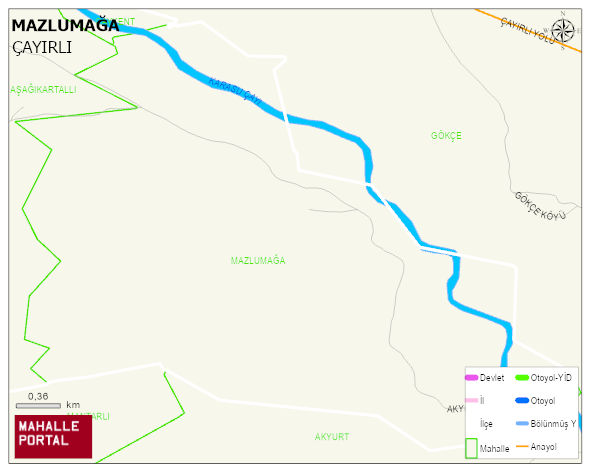 MAZLUMAĞA Köyü Haritası | İnteraktif Köy ve Mahalle Sınırları