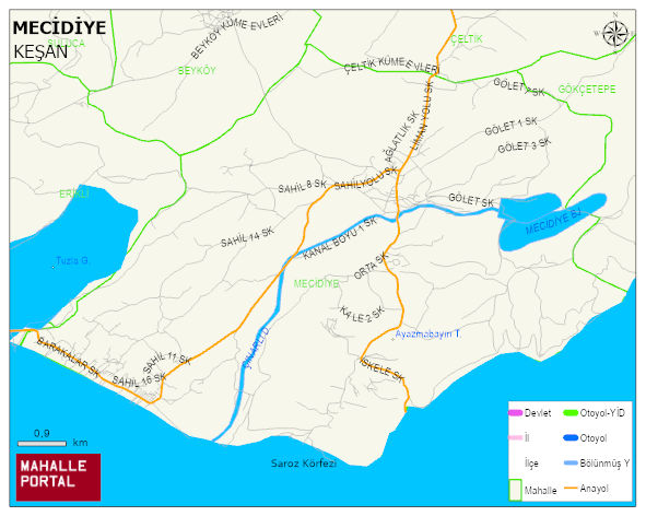 MECİDİYE Köyü Haritası | Yükselti ve Doğa Özellikleri