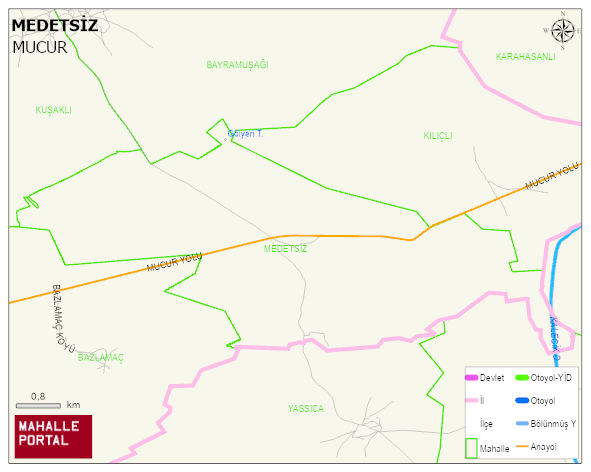 MEDETSİZ Köyü Haritası | Coğrafi Yapı ve Detaylı Haritası