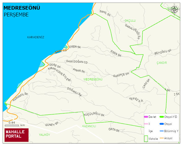 MEDRESEÖNÜ Mahallesi Haritası | Mahalle ve Köy Sınırı