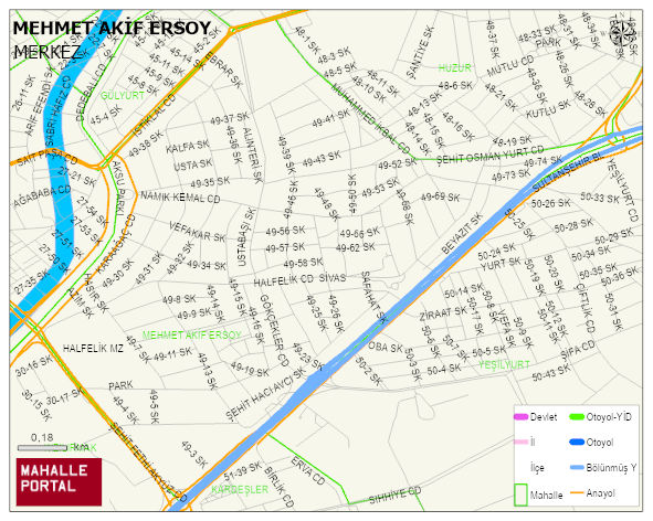 MEHMET AKİF ERSOY Mahallesi Haritası | İnteraktif Köy ve Mahalle Sınırları