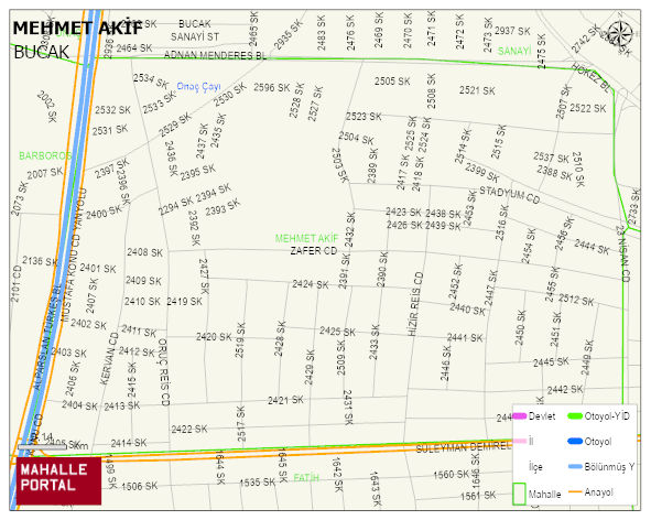 MEHMET AKİF Mahallesi Haritası | Sayısal Bölge Görünümü