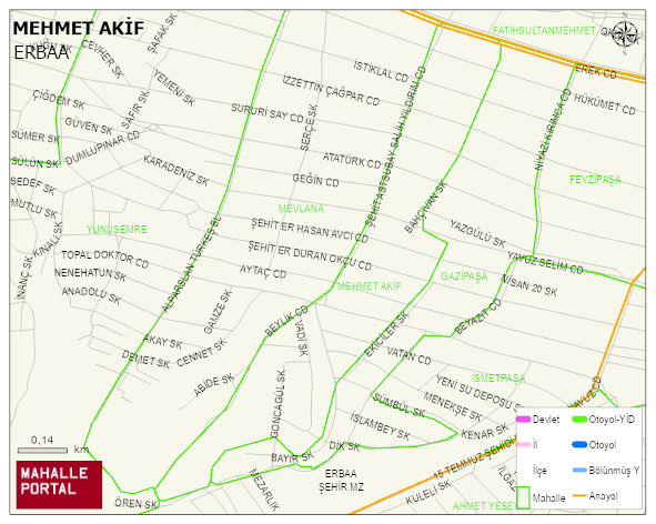 MEHMET AKİF Mahallesi Haritası | Detaylı Köy ve Mahalle Görünümü