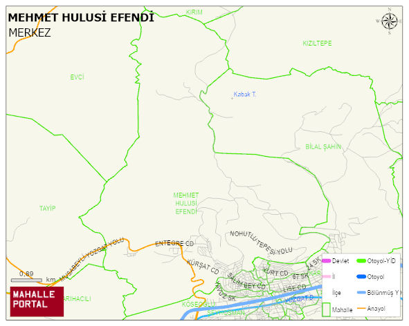 MEHMET HULUSİ EFENDİ Mahallesi Haritası | İnteraktif Köy ve Mahalle Sınırları