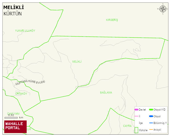 MELİKLİ Mahallesi Haritası | Mahalle ve Köy Sınırı