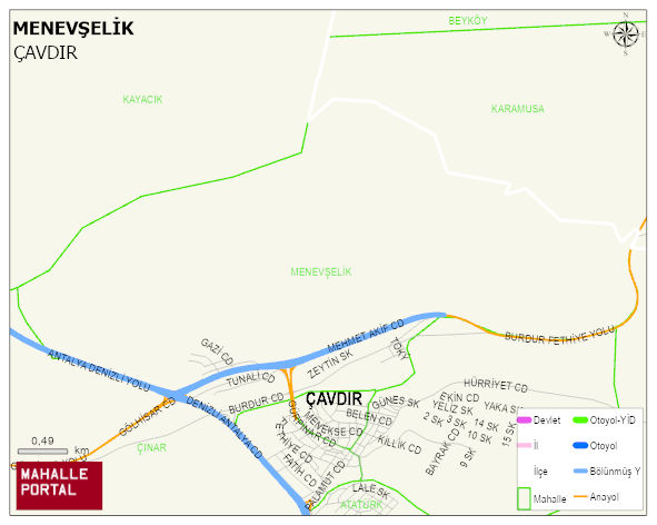 MENEVŞELİK Mahallesi Haritası | Dağlar, Ovalar ve Akarsu Bilgileri