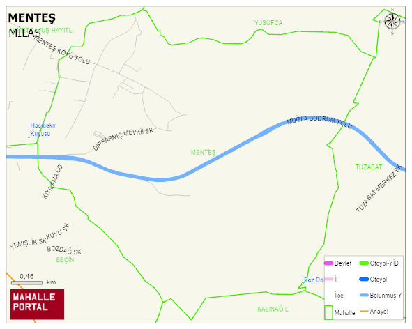 MENTEŞ Mahallesi Haritası | Detaylı Köy ve Mahalle Görünümü