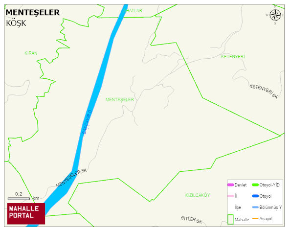 MENTEŞELER Mahallesi Haritası | İnteraktif Köy ve Mahalle Sınırları
