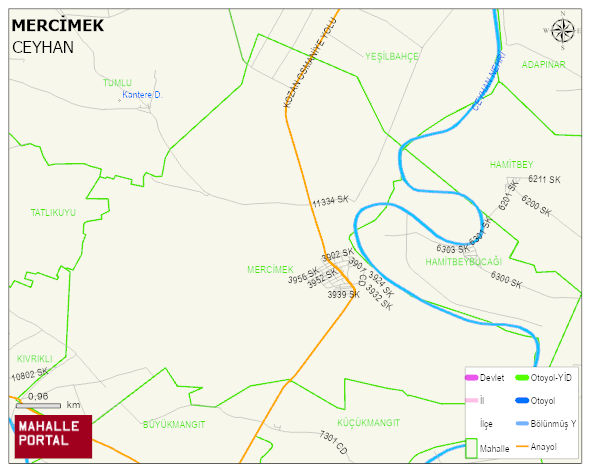 MERCİMEK Mahallesi Haritası | Dağlar, Ovalar ve Akarsu Bilgileri