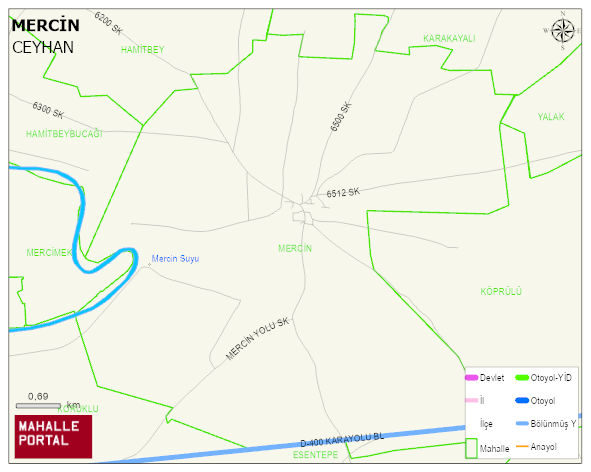 MERCİN Mahallesi Haritası | Detaylı Köy ve Mahalle Görünümü