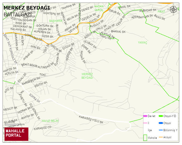 MERKEZ BEYDAĞI Mahallesi Haritası | İnteraktif Köy ve Mahalle Sınırları