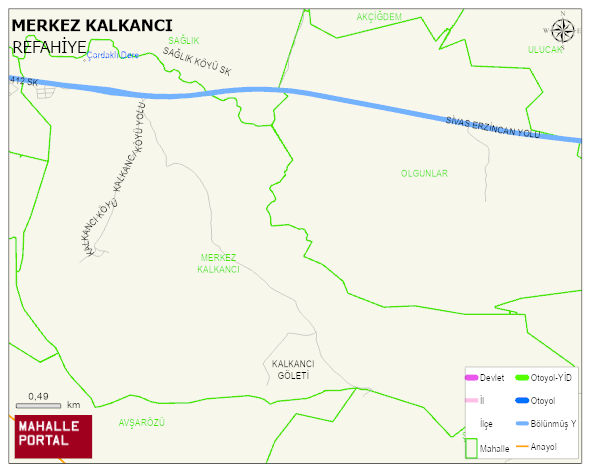 MERKEZ KALKANCI Köyü Haritası | Güncel Mahalle ve Köy Haritası