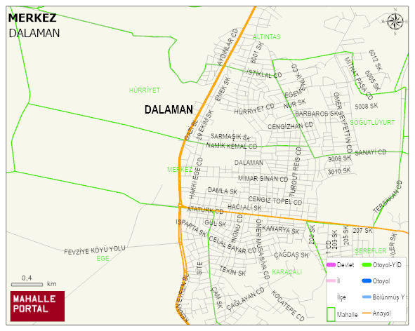 MERKEZ Mahallesi Haritası | Mahalle ve Köy Sınırı