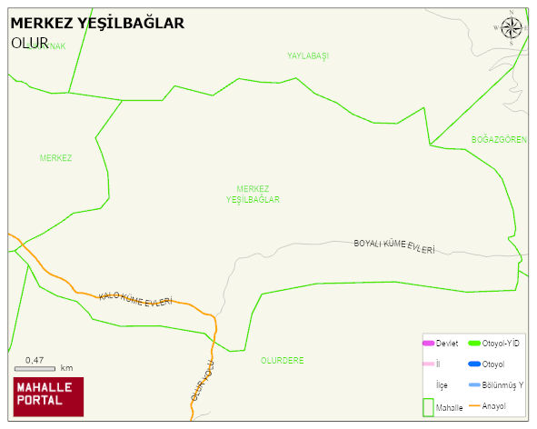MERKEZ YEŞİLBAĞLAR Mahallesi Haritası | İnteraktif Köy ve Mahalle Sınırları