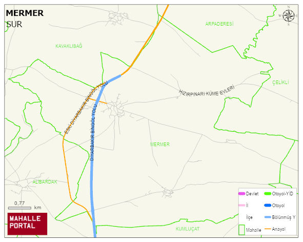 MERMER Mahallesi Haritası | Yükselti ve Doğa Özellikleri