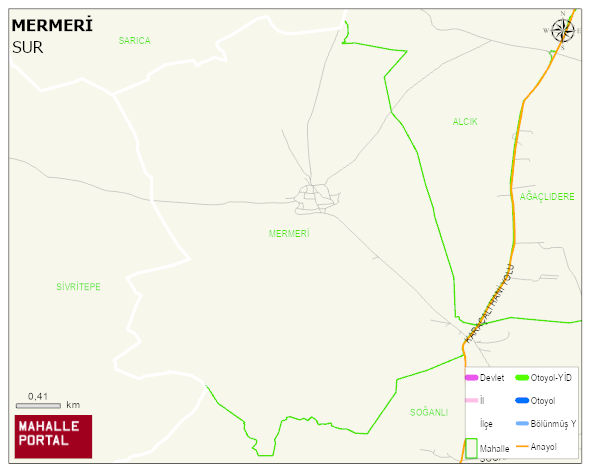 MERMERİ Mahallesi Haritası | Mahalle ve Köy Sınırı