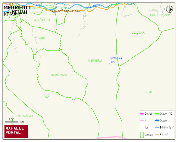 MERMERLİ Köyü Haritası | Detaylı Köy ve Mahalle Görünümü
