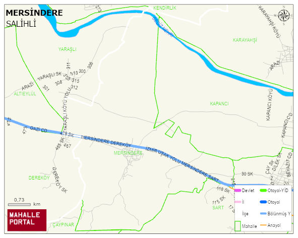 MERSİNDERE Mahallesi Haritası | Dağlar, Ovalar ve Akarsu Bilgileri