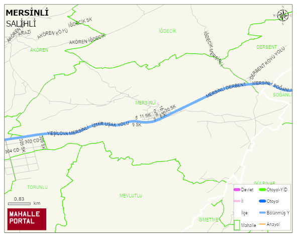 MERSİNLİ Mahallesi Haritası | Yükselti ve Doğa Özellikleri
