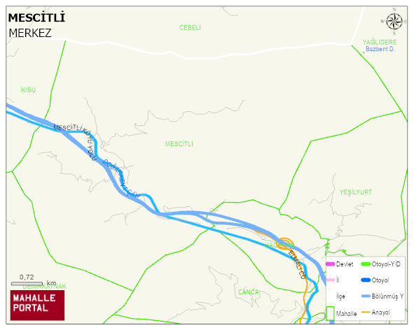 MESCİTLİ Köyü Haritası | Sayısal Bölge Görünümü
