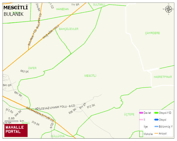 MESCİTLİ Mahallesi Haritası | İnteraktif Köy ve Mahalle Sınırları