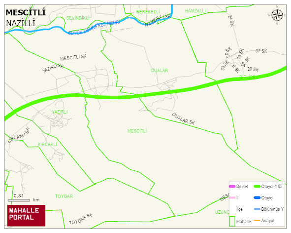 MESCİTLİ Mahallesi Haritası | Yükselti ve Doğa Özellikleri