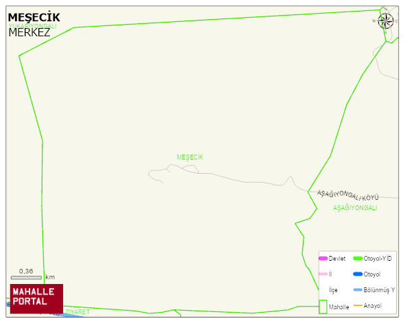 MEŞECİK Köyü Haritası | Yükselti ve Doğa Özellikleri