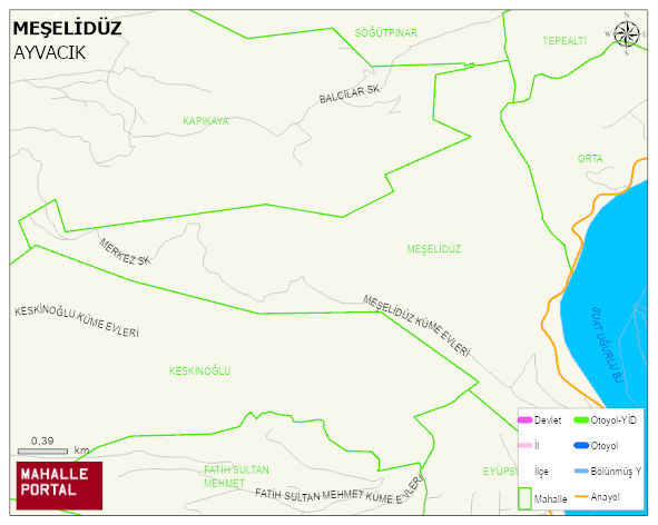 MEŞELİDÜZ Mahallesi Haritası | Mahalle ve Köy Sınırı