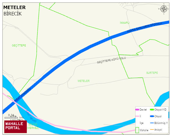 METELER Mahallesi Haritası | Mahalle ve Köy Sınırı