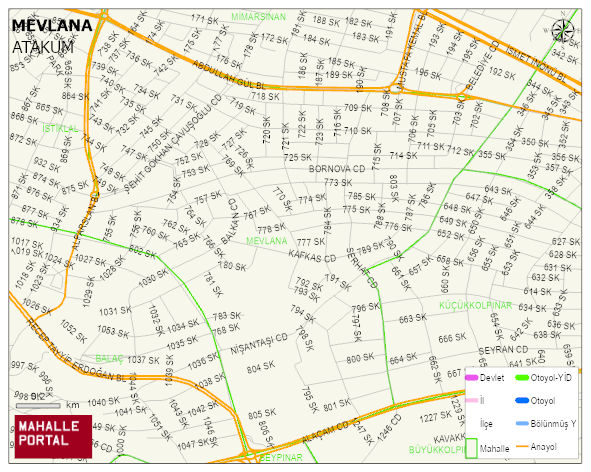 MEVLANA Mahallesi Haritası | Mahalle ve Köy Sınırı